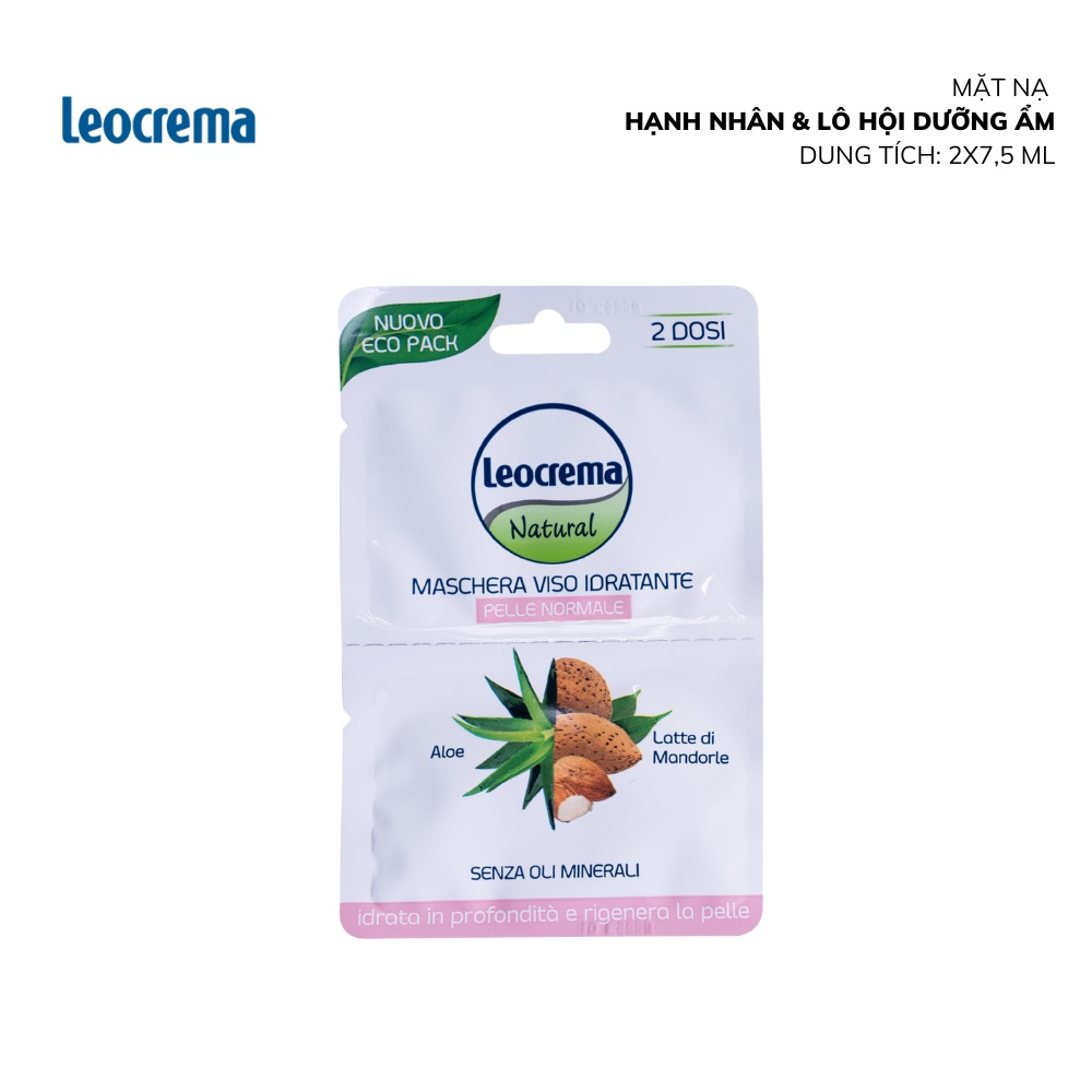 [Mã SGTTC30K giảm 30K] Mặt nạ Đất Sét Leocrema detox dưỡng da ẩm mịn trắng sáng 1 pack 2 gói 7ml