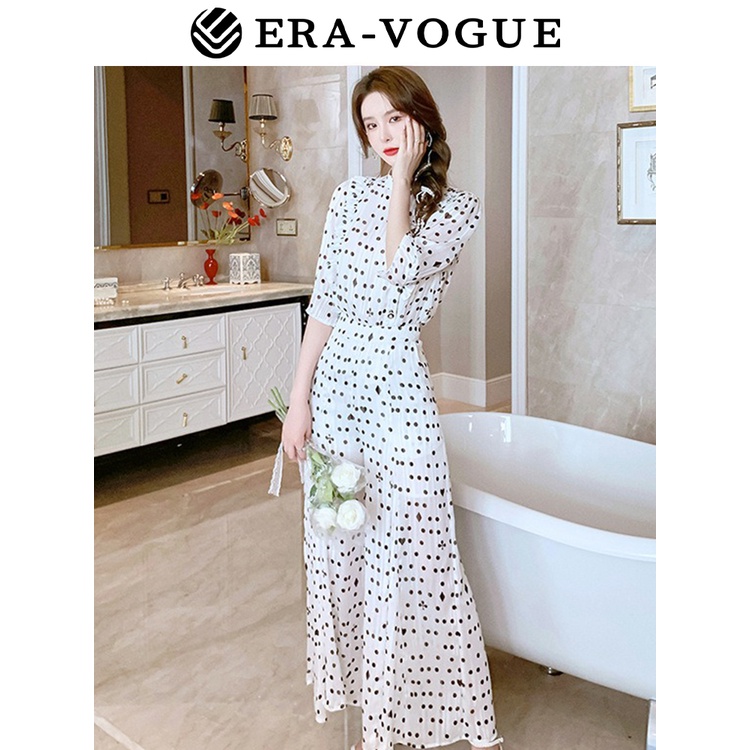 EraVogue🌷 Set Áo Quần Ống Rộng Họa Tiết Chấm Bi Thời Trang Mùa Hè 2023 Cho Nữ 4790