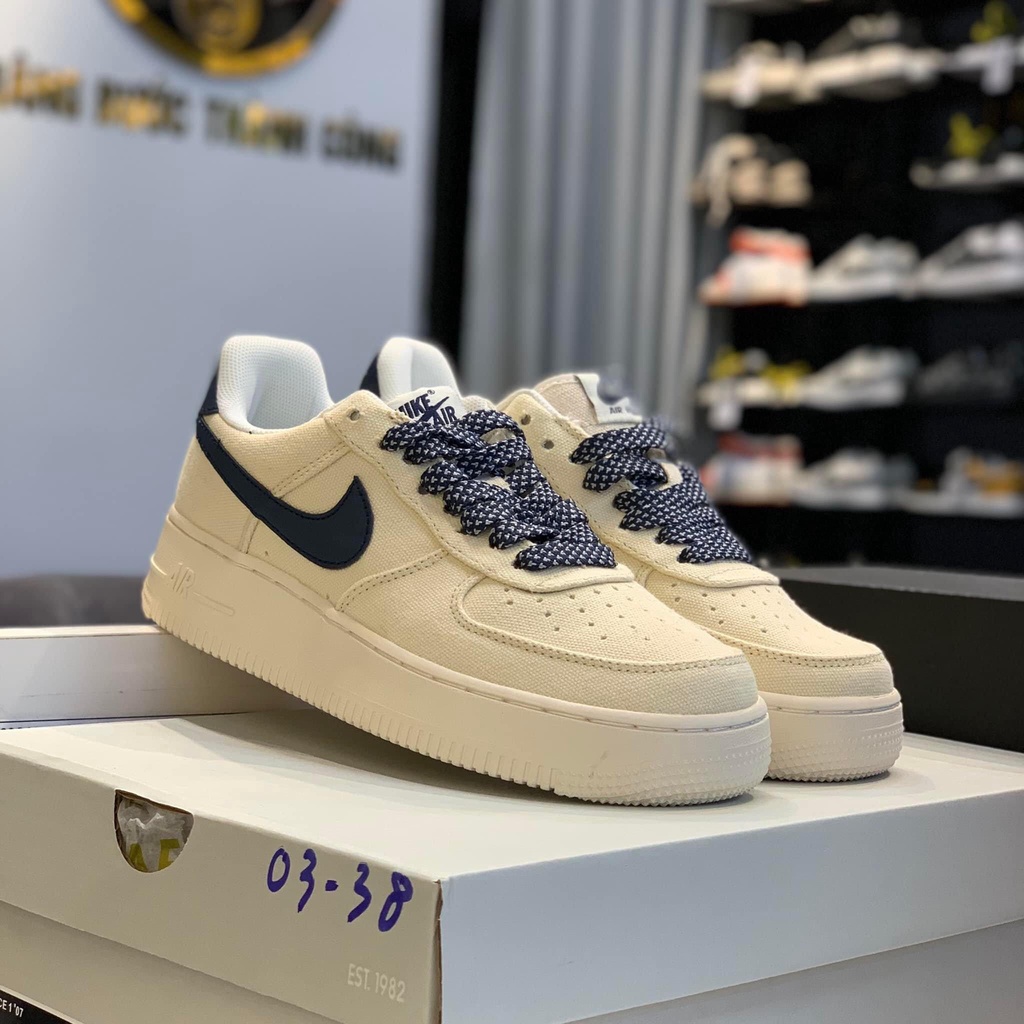Giày Af1 Canvas Navy, giày thể thao tăng chiều cao full phụ kiện đủ size nam nữ 3107shoes