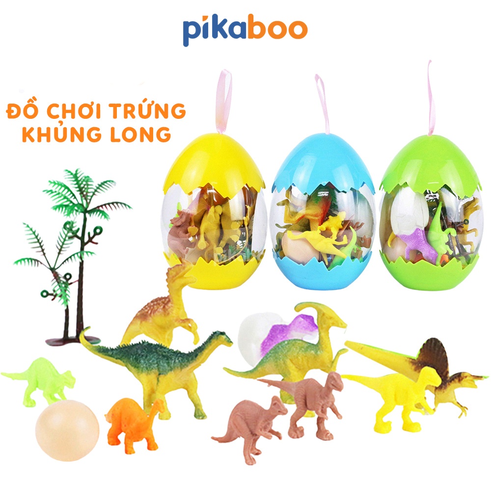 Đồ chơi trứng khủng long cho bé pikaboo cao cấp thiết kế từ nhựa ABS màu sắc đa dạng kích thích thị giác