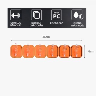 Thanh Dán Tường 6 Móc Treo Đồ Siêu Chắc