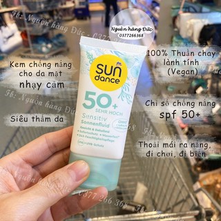 Kem chống nắng mặt SUNDANCE Đức chỉ số chống nắng spf 50+ lên Tone Da và kiểm soát nhờn - Nguồn hàng Đức
