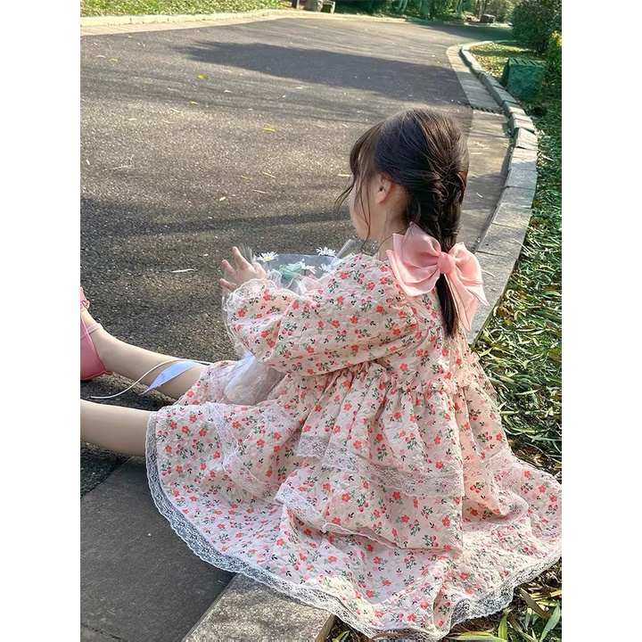 Váy hoa nhí xòe phồng công chúa cho bé gái Danchau 190