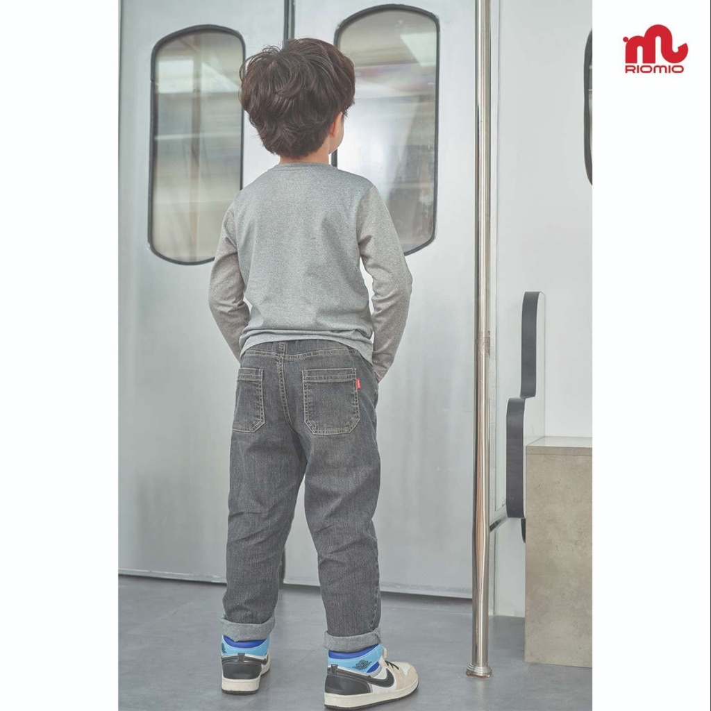 Quần jean bé trai RIOMIO cạp chun form đứng tôn dáng, chất jean mềm không phai, size đại 5,6,7,8,9,10,11,12 tuổi RM356