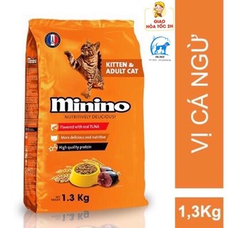 Thức Ăn Cho Mèo, Hạt Cho Mèo Minnino Túi 1.3kg