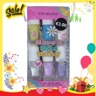 Set sơn móng tay cho bé gái Primark 12 màu Cute Awe Some màu nhũ của Pháp