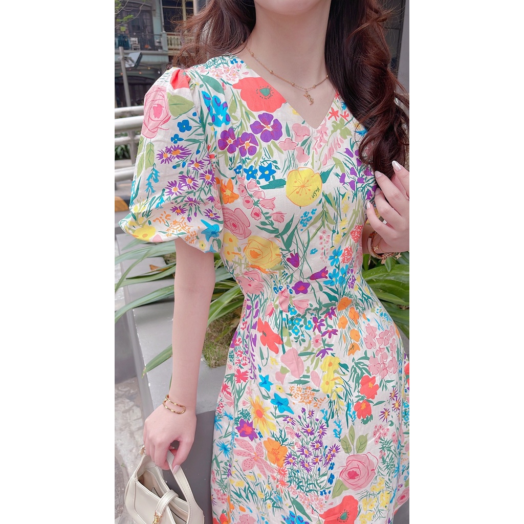 Váy hoa thô sắc màu hot hit