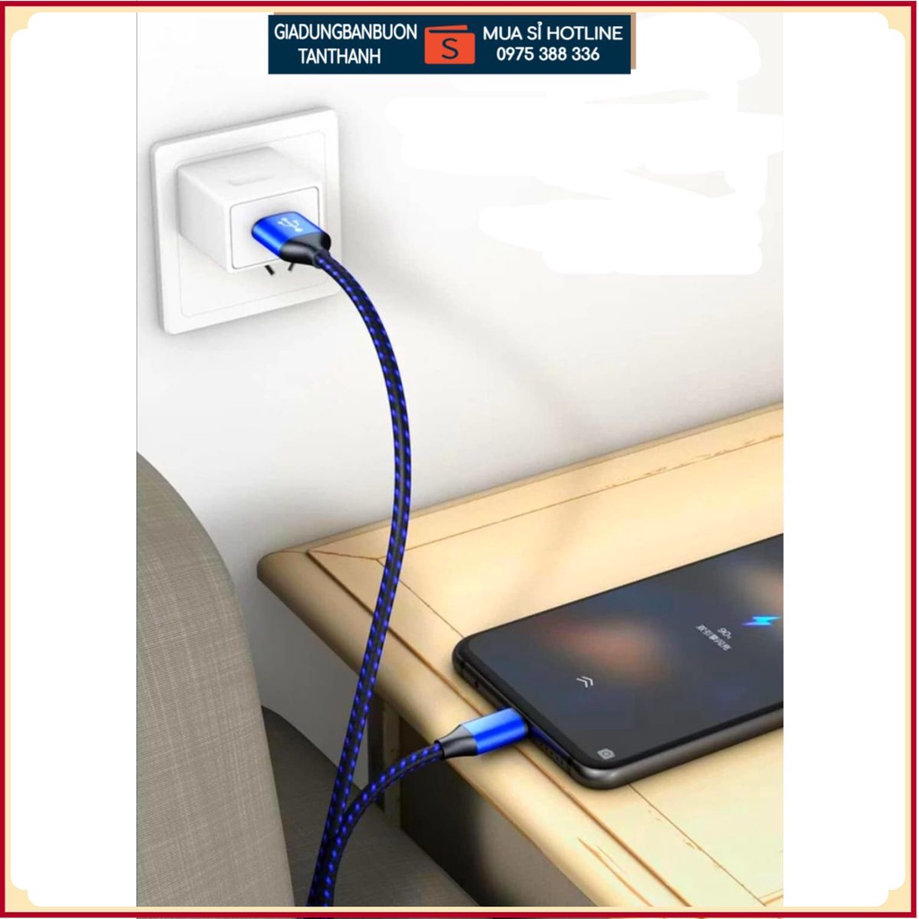 [CHÍNH HÃNG] Dây sạc Androi, oppo, xiaomi...,Cáp sạc cổng Micro USB thiết kế dây bện dù cho điện thoại androi
