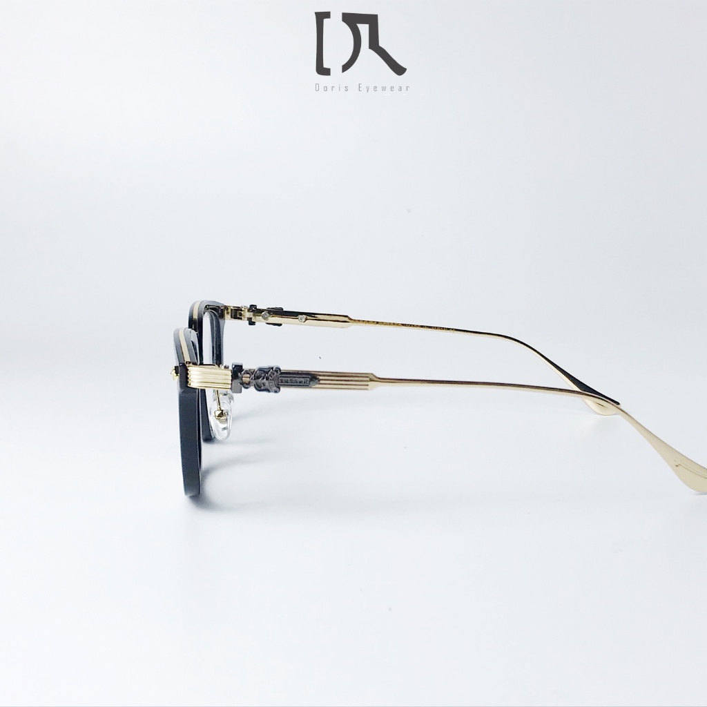 Kính Vuông Chrome Hearts 9103, Kính mát nam nữ gọng vuông to nhựa phối kim loại cao cấp sang trọng DORISEYEWEAR