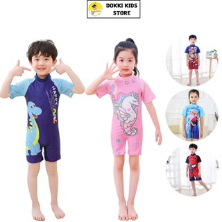 Đồ Bơi Liền Thân DOKKI KIDS Cho Bé Trai Và Bé Gái In Họa Tiết Hoạt Hình Đáng Yêu  (10-46kg)