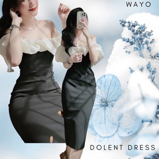 [Dolent Dress] Đầm WAYO body trễ vai phối voan cao cấp dự tiệc sang trọng