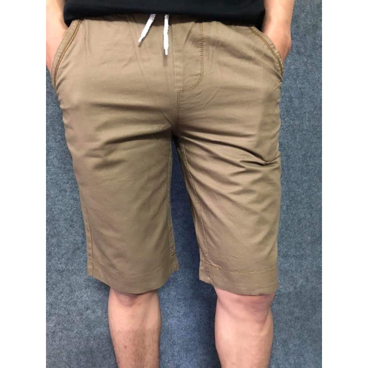 Quần short kaki lưng thun có dây rút nhiều màu