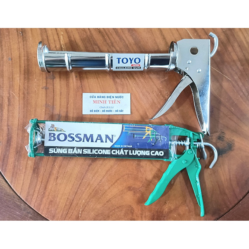 Súng bắn keo Silicone, Súng bắn keo Silicon có máng INOX, không có máng sản phẩm chắc chắc, đẹp.