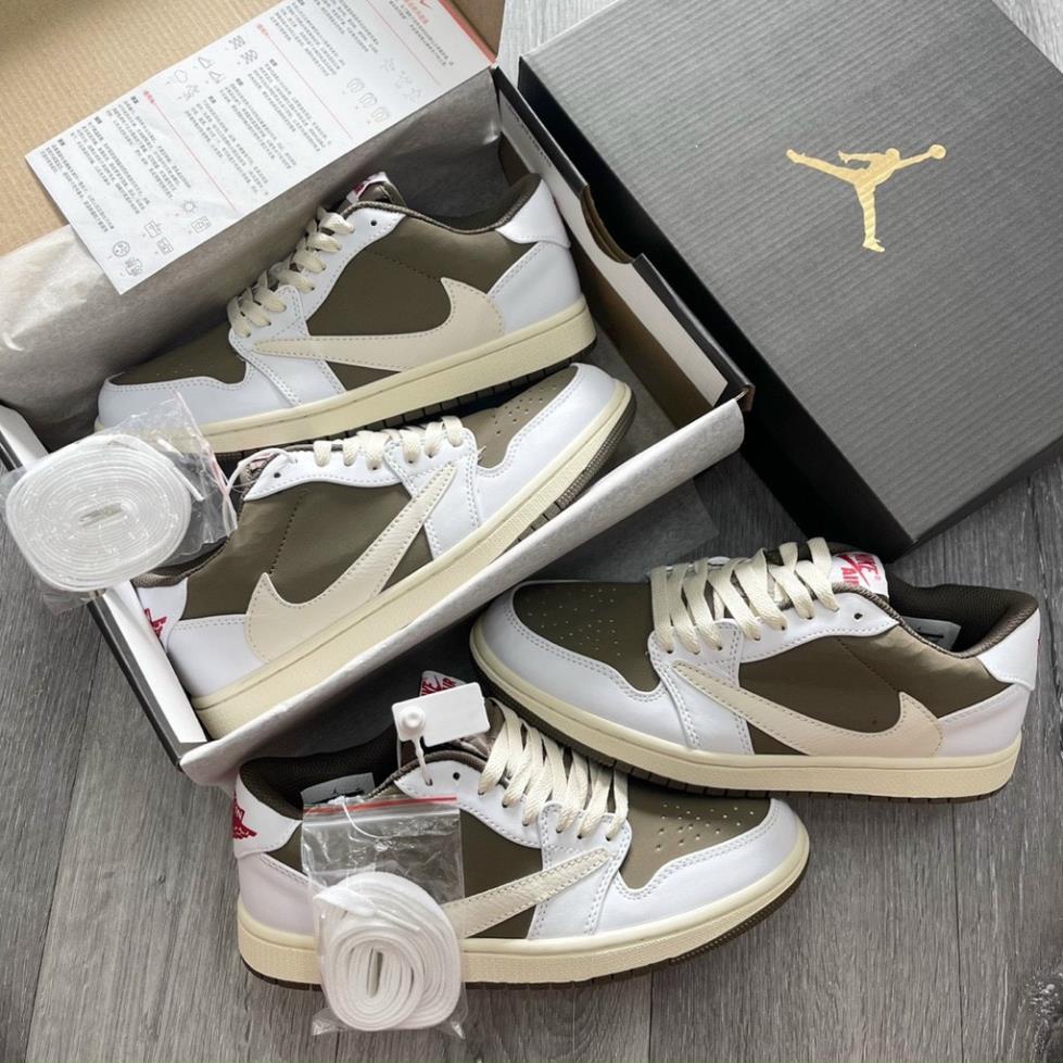 Giày thể thao Travis Scott x Air Jordan 1 Low Reverse Mocha Màu Nâu Trắng Cổ Thấp Siêu Phong Cách hot 2023