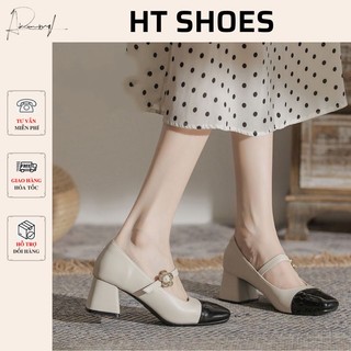 Giày nữ tiểu thư Mary Jane cao gót đế vuông 5cm phù hợp mùa thu xuân 2023 phối đồ hợp với tất cả phong cách