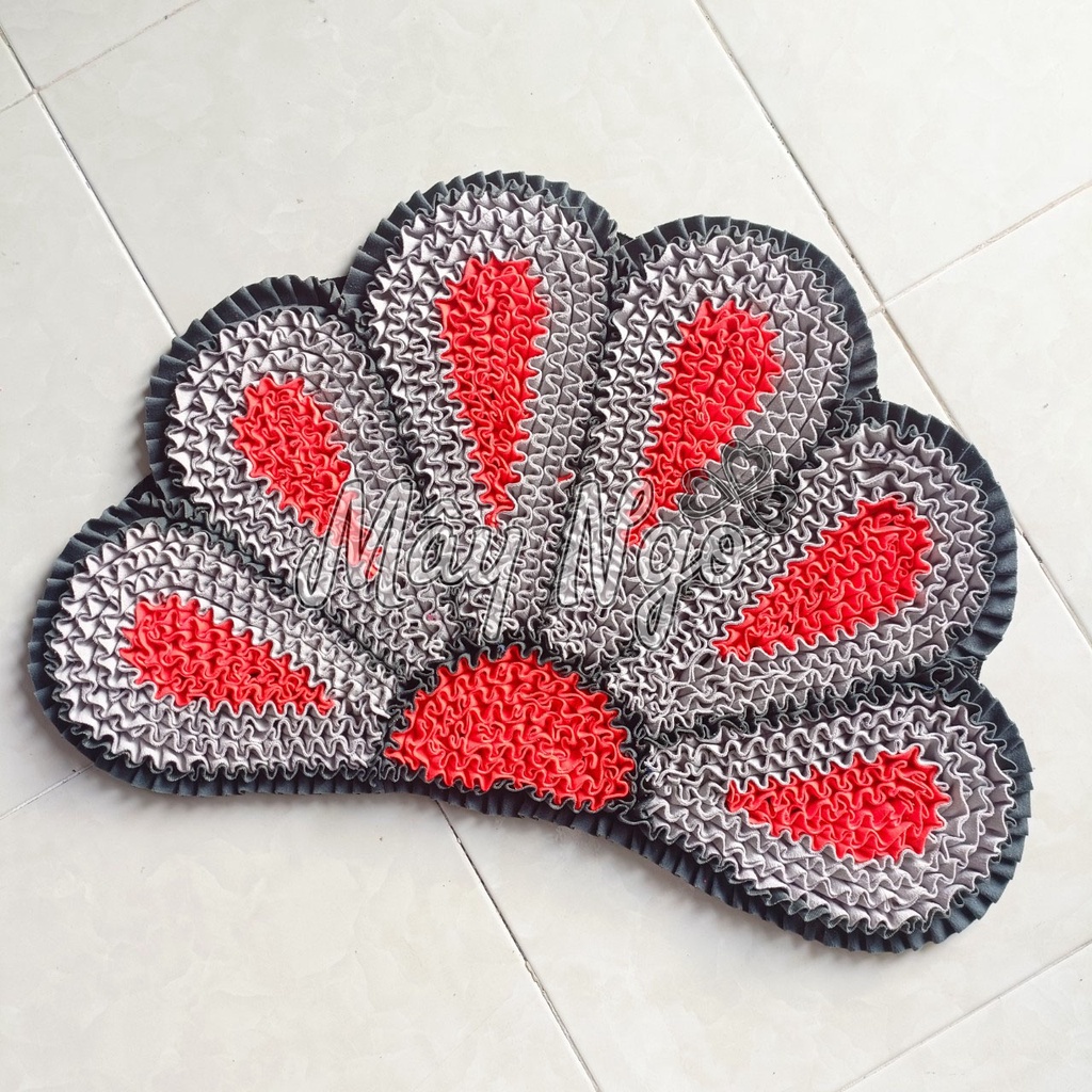 Thảm lau chân hình cánh quạt 60x42cm thảm vải thủ công vải dày