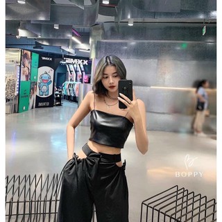 ÁO TANK TOP TRỄ VAI LIỆU DA PU DO310 #UTRRB RUBY