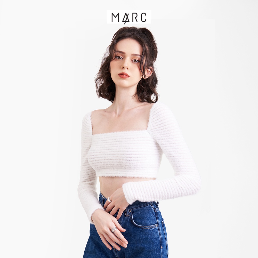 Áo thun nữ MARC FASHION croptop cổ vuông tay dài CBLH020823