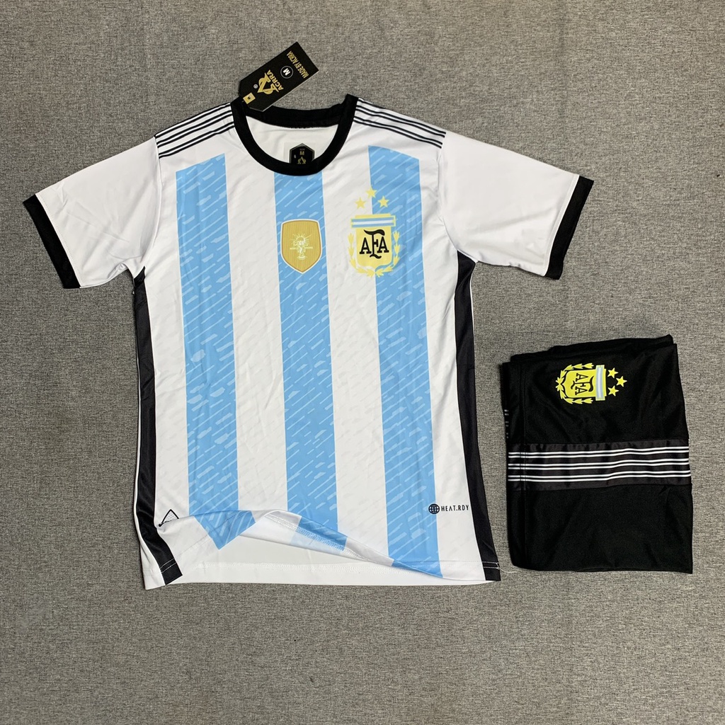 [Vải thái cao cấp - mềm mịn - in tên số theo yêu cầu] Bộ quần áo thể thao đá bóng, đá banh, thể thao nam, nữ Argentina c