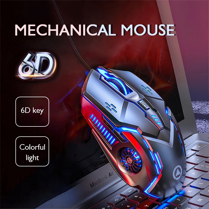 Chuột gaming máy tính có dây Chuột Im Lặng Cơ Học Chơi Game Phát Sáng G5 3200DPI / Chế độ LED 7 màu / 6 nút bấm Độc Lạ