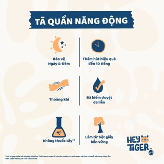 Tã/Bỉm Quần Hey Tiger Jumbo Size L (10-15kg) - 52 miếng