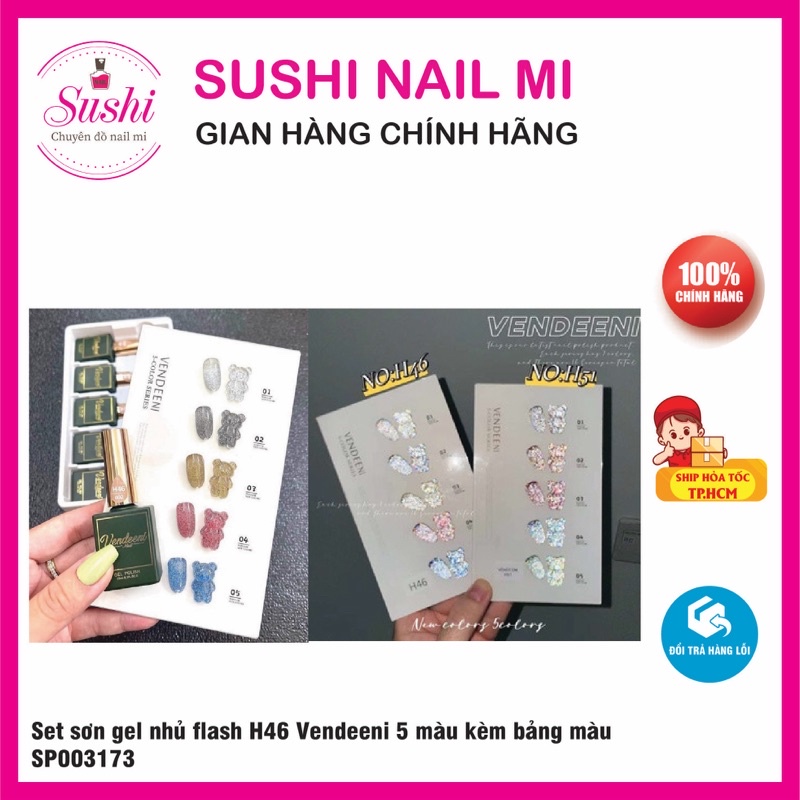 SET GEL NHỦ FLASH VENDEENI 5 MÀU H46 - SP003173