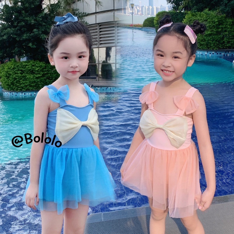 Bololo Đồ Bơi Một Mảnh Bằng polyester Kiểu Công Chúa Dễ Thương Cho Bé Gái