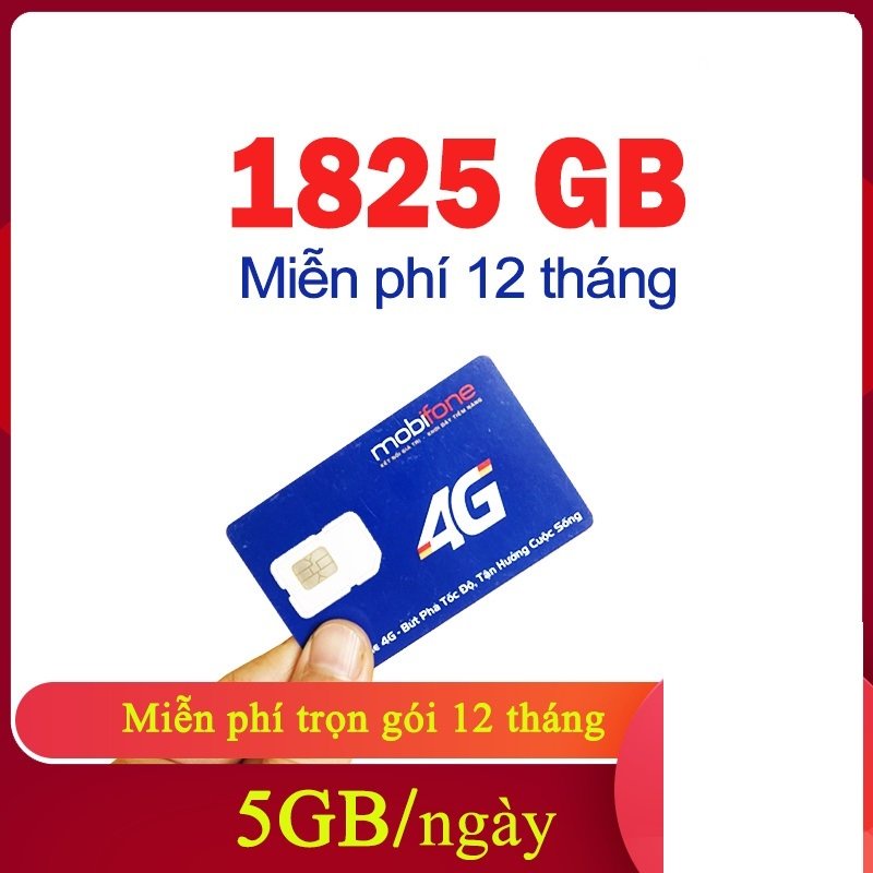 SIM 4G 12FD50/12MDT50 Mobifone Tặng 5GB / NGÀY MIỄN PHÍ 1 Năm Không Cần Nạp Tiền, DÙNG MẠNG TẸT GA