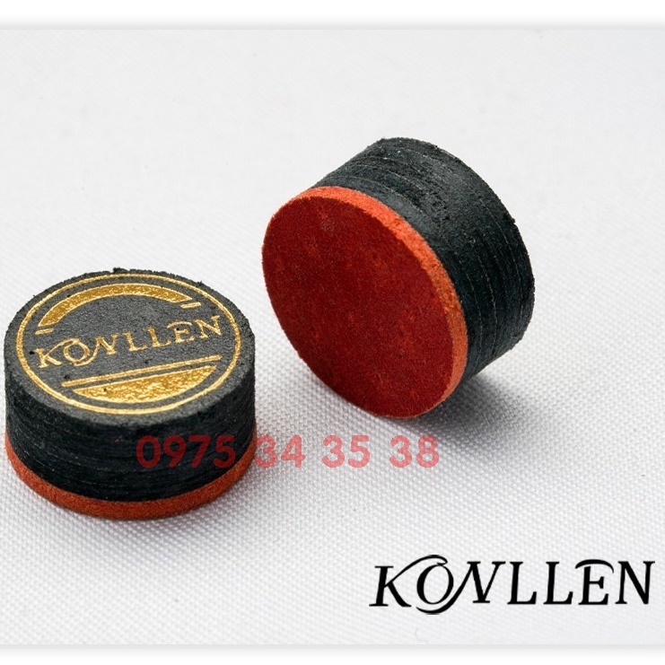 Đầu Cơ Bi-a Bida 3 băng KONLLEN Carom Tip ,nhiều Lớp 14mm