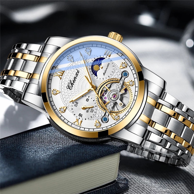 New CHENXI 8870 Watch Brand Luxury Stainless Steel Automatic Mechanical Tourbillon Wrist Watches For Men Business Fash01