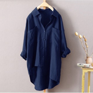Áo sơ mi nữ dài tay form rộng Đẹp 24 giờ áo kiểu nữ bigsize chất liệu đũi mềm mát kiểu dáng trẻ trung SMH.31