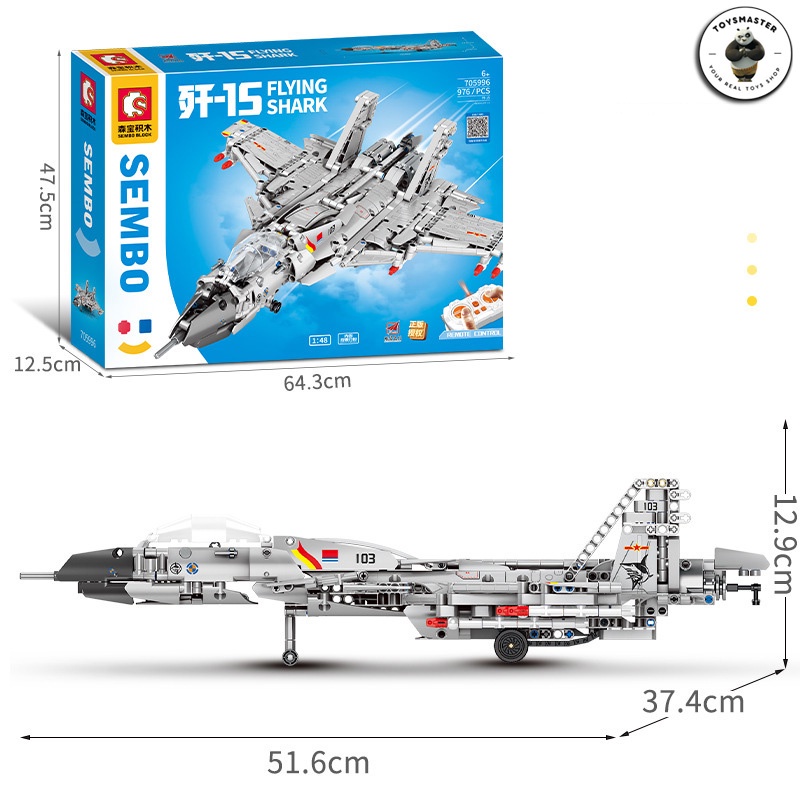 Đồ Chơi Lắp Ráp Xếp Hình Mô Hình Máy Bay Tiêm Kích Chiến Đấu Điều Khiển Từ Xa RC J-15 705995-96 Với 900+PCS