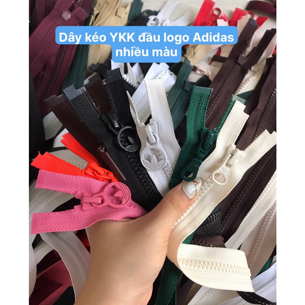 (nhiều màu) Dây kéo áo khoác phao 5 YKK xuất dư đầu kiểu A.di.das cực đẹp nhiều kích thước