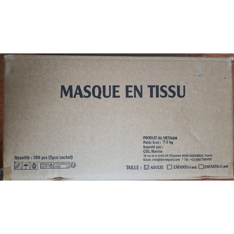 Thùng 500 chiếc khẩu trang vải xuất Pháp heartcross