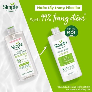 Nước tẩy trang Simple Micellar water 400ml