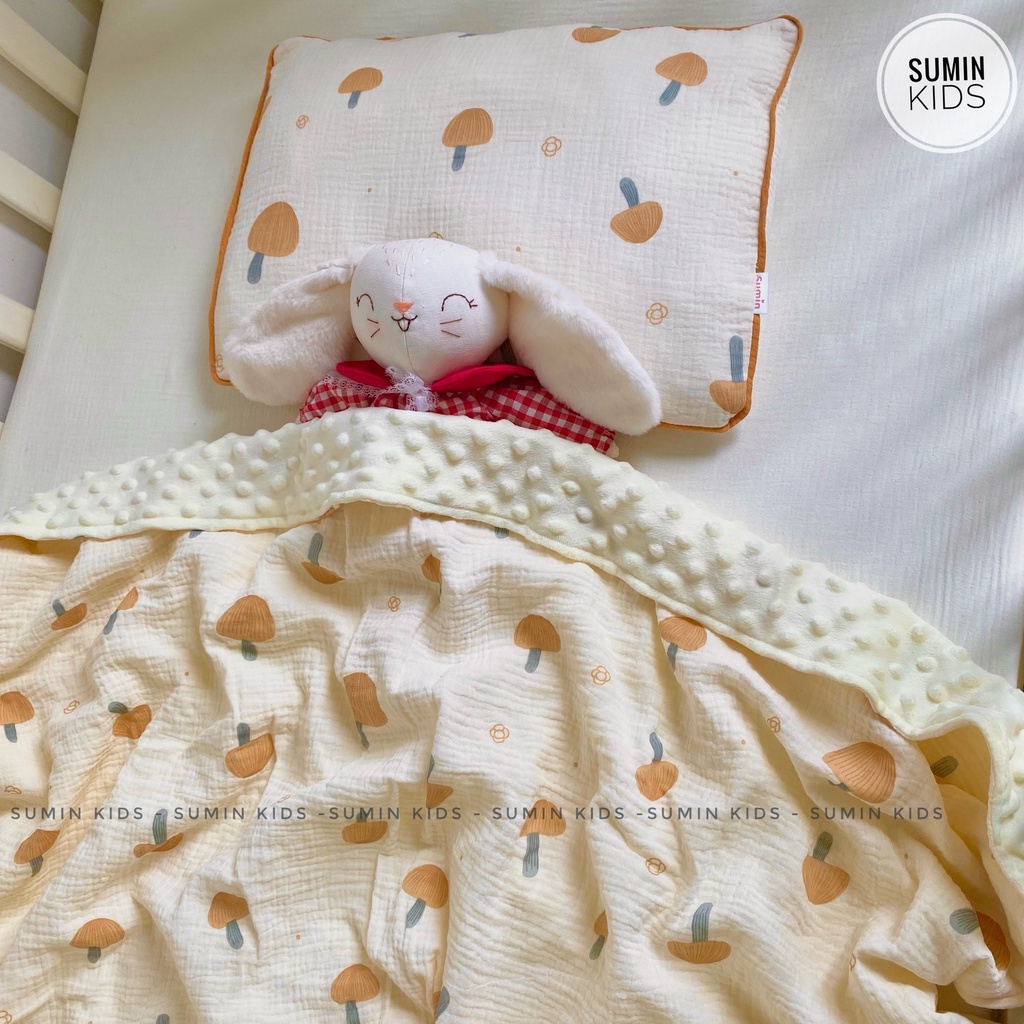 Set chăn gối cho bé vải xô Muslin Organic SUMIN