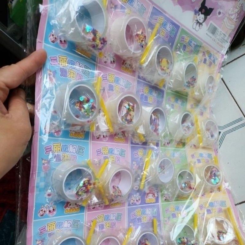 1 set băng keo nano/ băng keo siêu dính trong suốt 2 mặt thổi bong bóng