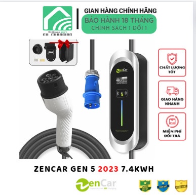 SẠC NHANH ZENCAR GEN5 7.4KW NĂM 2023 cho Vinfast VF VF5 | VFe34 | VF8 | VOLVO / AUDI công suất tối đa 7.4Kw