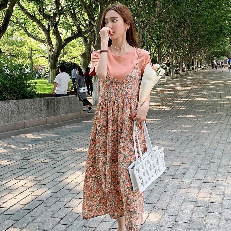 váy bầu yếm hoa
