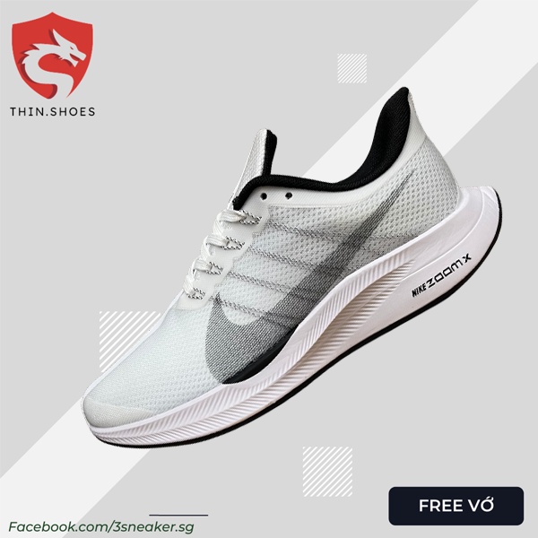 Giày Thể Thao Zoom X Pegasus 35 Turbo 2.0 White Black, Sneaker Zoom X 35 Trắng Logo Đen, Có Tặng Kèm Vớ Và Full Box