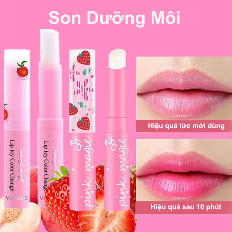 Son Dưỡng Môi Màu Hồng Dưỡng Ẩm Môi Mềm Mịn, Lâu Trôi, Chống Nứt Nẻ, Không Thấm Nước, Thích Hợp Cho Học Sinh