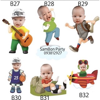 Chibi trang trí sinh nhật bé trai