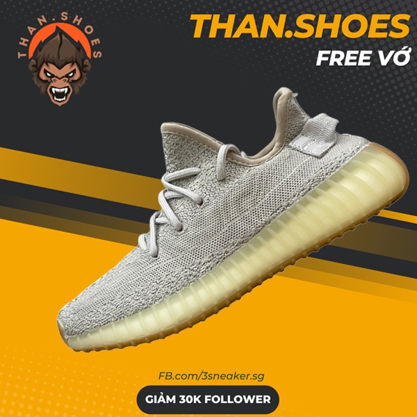 Giày 350 V2 Sesame, Yz 350 Xám Xi Măng - Than.Shoes