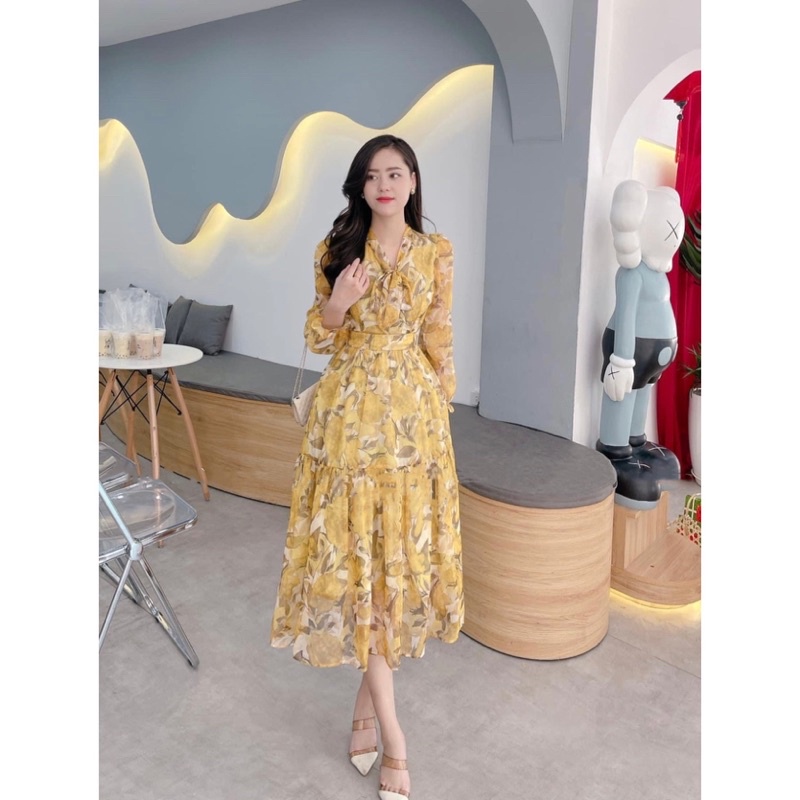đầm hoa cao cấp, form tiểu thư siêu xinh