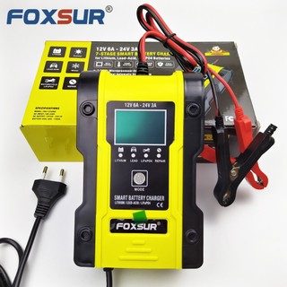 [Có VAT] Sạc Ắc Quy 12V/24V FOXSUR FBC122406D 6A Sạc pin Lithium ion 18650, LiFePO4 pin sắt 32650, ắc quy axít chì