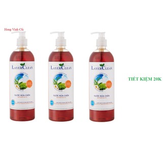 Combo 3 chai Nước rửa chén bát hữu cơ Layer Clean chai 800ml hương Quế tiết kiệm 20k