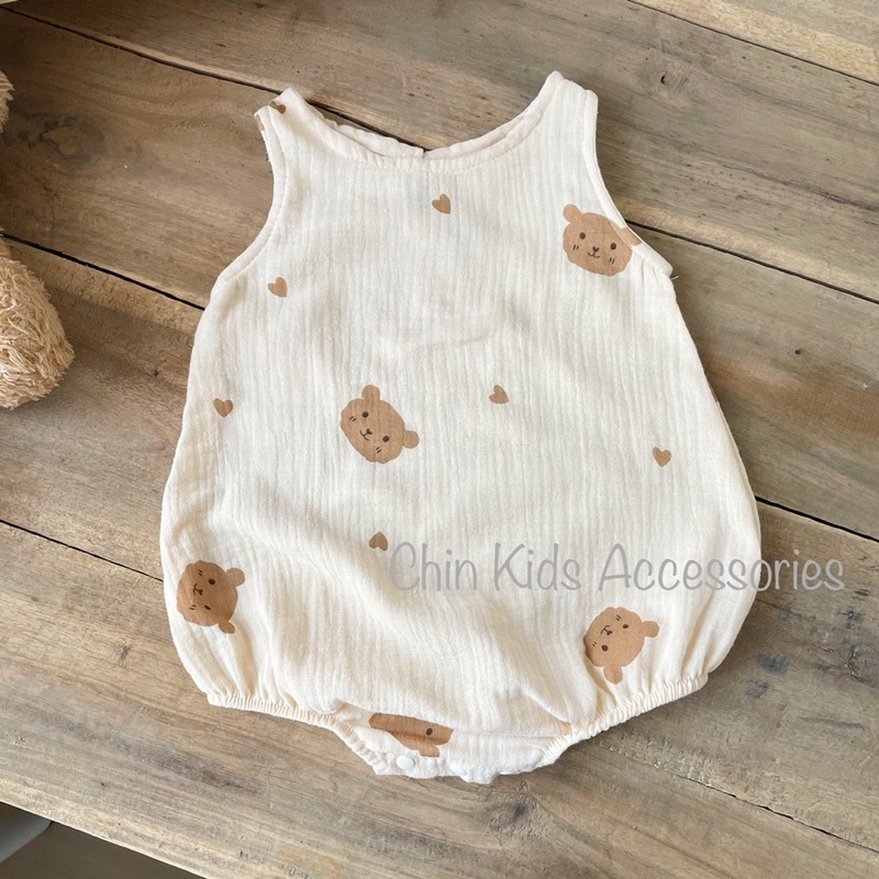 Body cộc xô muslin nhăn siêu mát