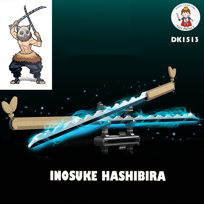 ĐỒ CHƠI LẮP RÁP KIỂU LEGO MÔ HÌNH THANH KIẾM NHẬT LUẬN KIẾM CỦA HASHIBIRA INOSUKE TRONG KIMETSU NO YAIBA DK1513