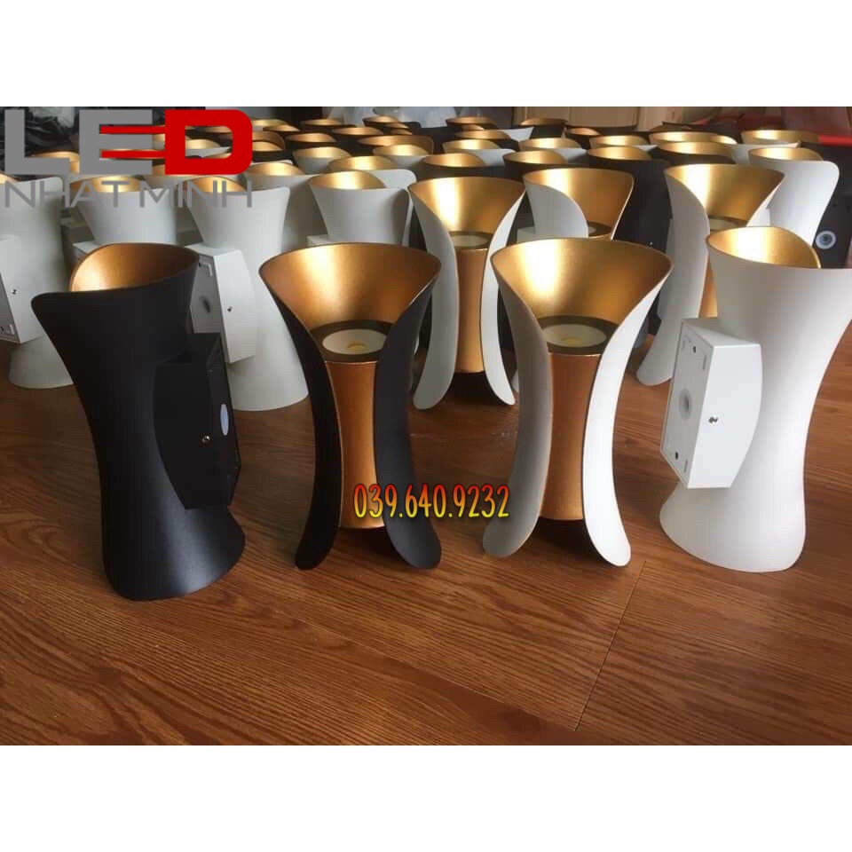 Đèn hắt gắn tường 2 đầu, đèn hắt ngoài trời - 6 tia -8 tia- vỏ nhôm nguồn chống nước