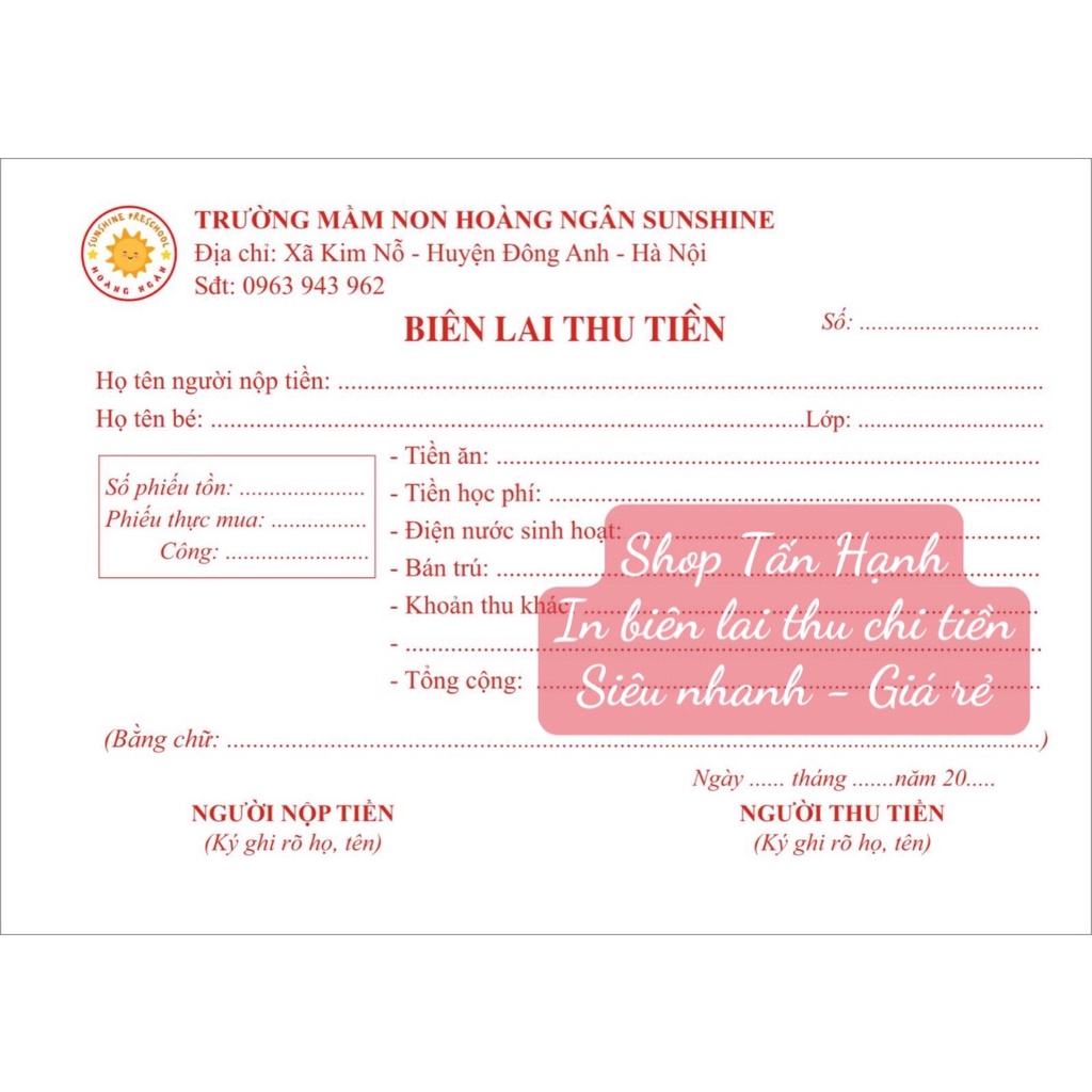 In combo 10 cuốn biên lai 1 và 2 liên A5 theo yêu cầu SIÊU NHANH, RẺ, ĐẸP